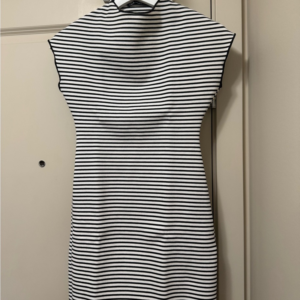 Striped Black and White Women's Dress